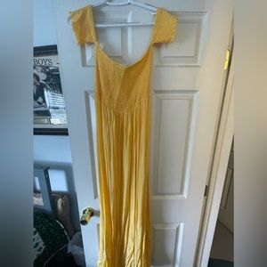 Yellow long maxi dress